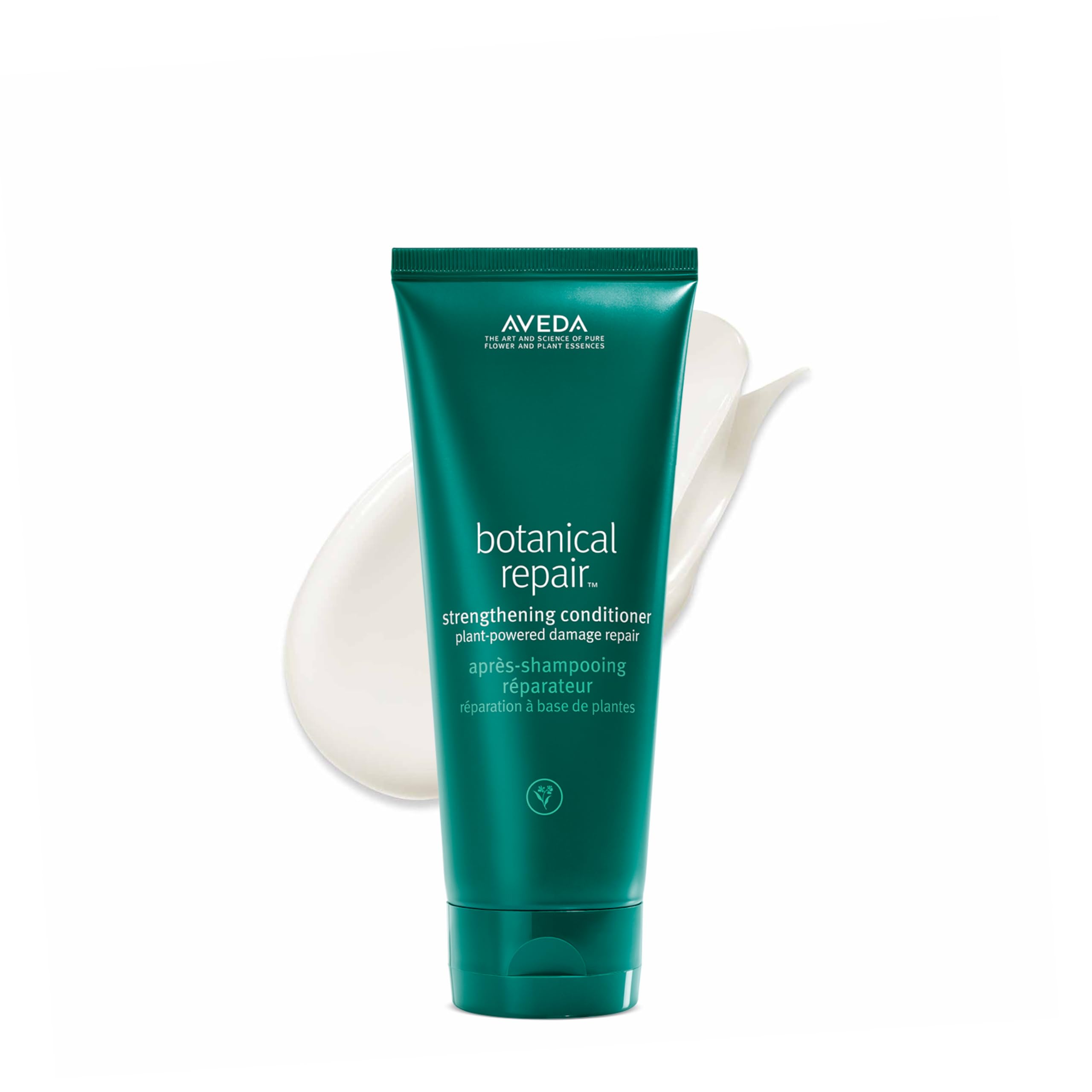 Aveda bottle front packaging showing brand and conditioner benefits