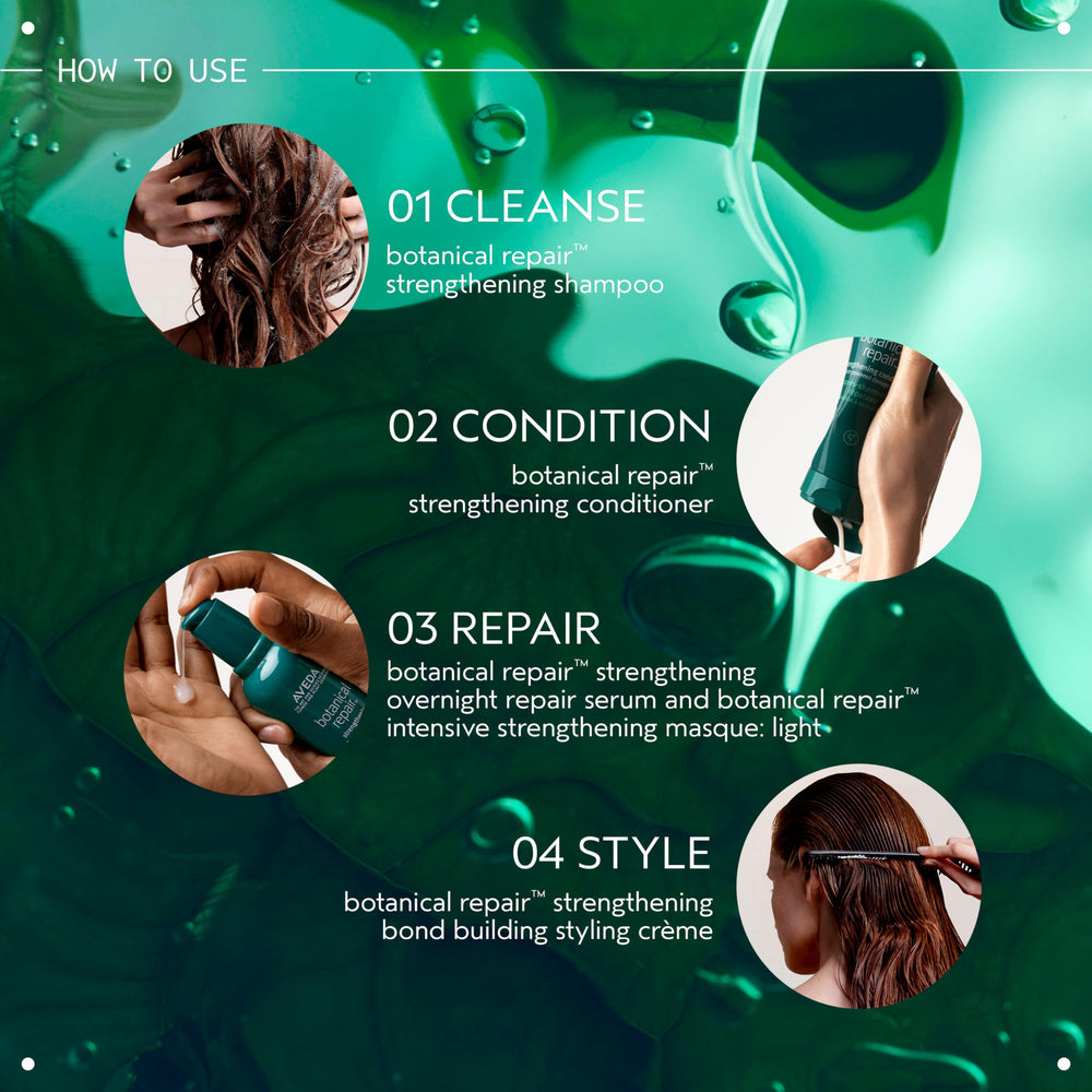 Aveda shampoo lather illustrating gentle cleansing and buildup removal