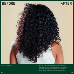 Close-up of Aveda label and ingredient-free claims emphasizing clean formulation