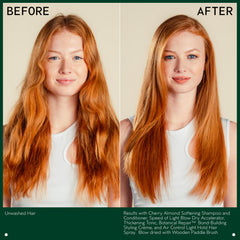 Aveda Cherry Almond label closeup shows ingredients and natural claim benefit