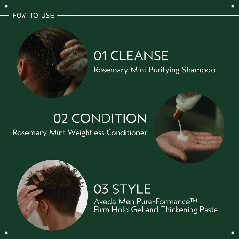 Aveda conditioner in bathroom lifestyle scene promoting daily routine freshness