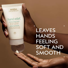 Aveda hand relief tube cap and ingredient label for safe travel