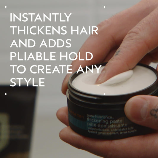 Aveda paste texture close-up highlighting creamy consistency for easy styling
