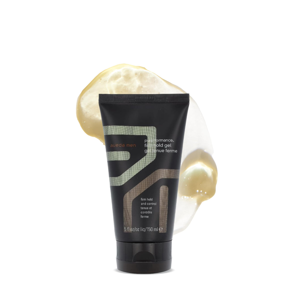 Aveda Men Pure-Formance front bottle showing branding and firm hold benefits