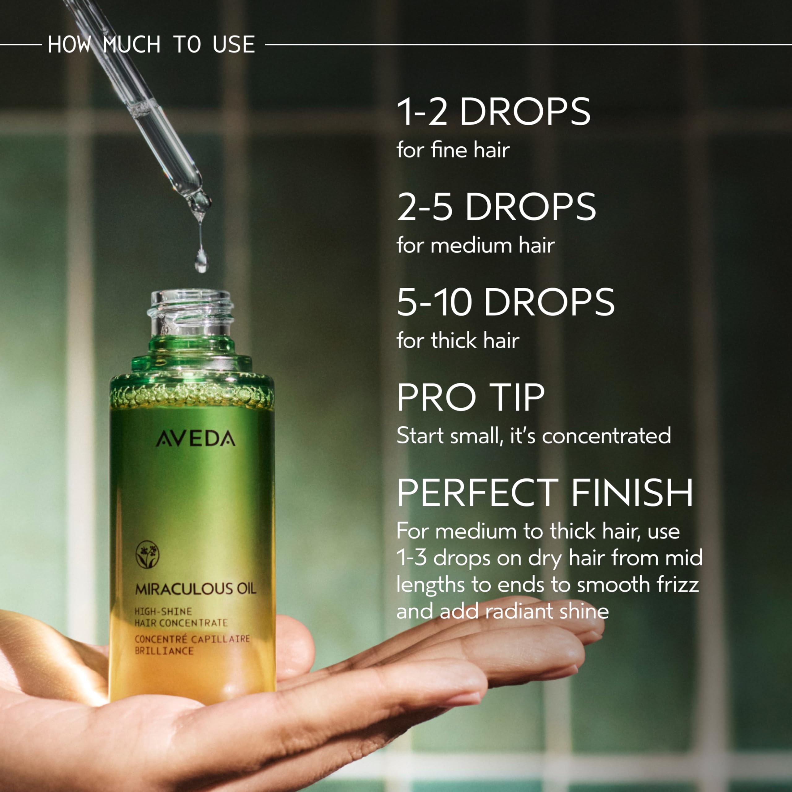 Aveda Miraculous Oil with daikon seed image highlighting responsibly sourced oil