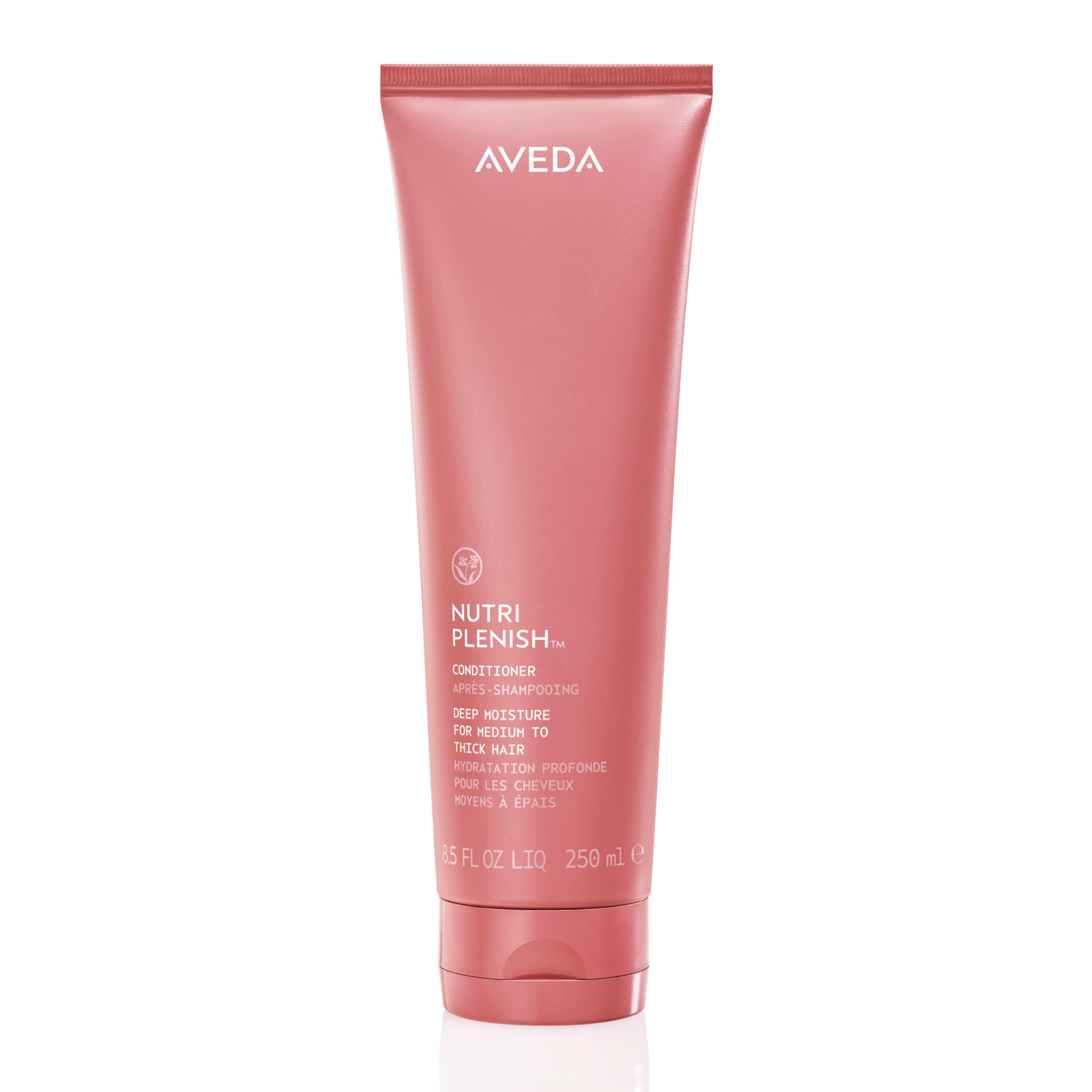 Aveda bottle front view showing Nutriplenish label and calming benefit