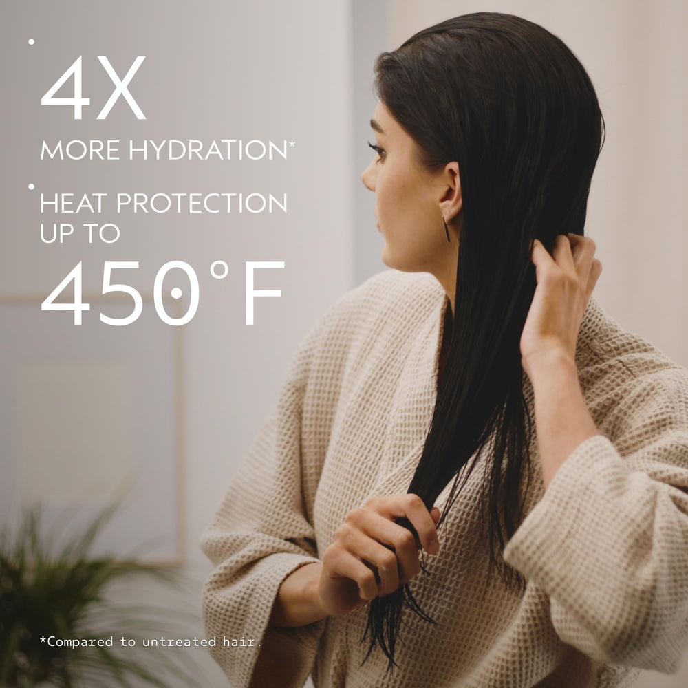 Aveda Nutriplenish pump close-up highlighting dispenser for controlled dosing benefit