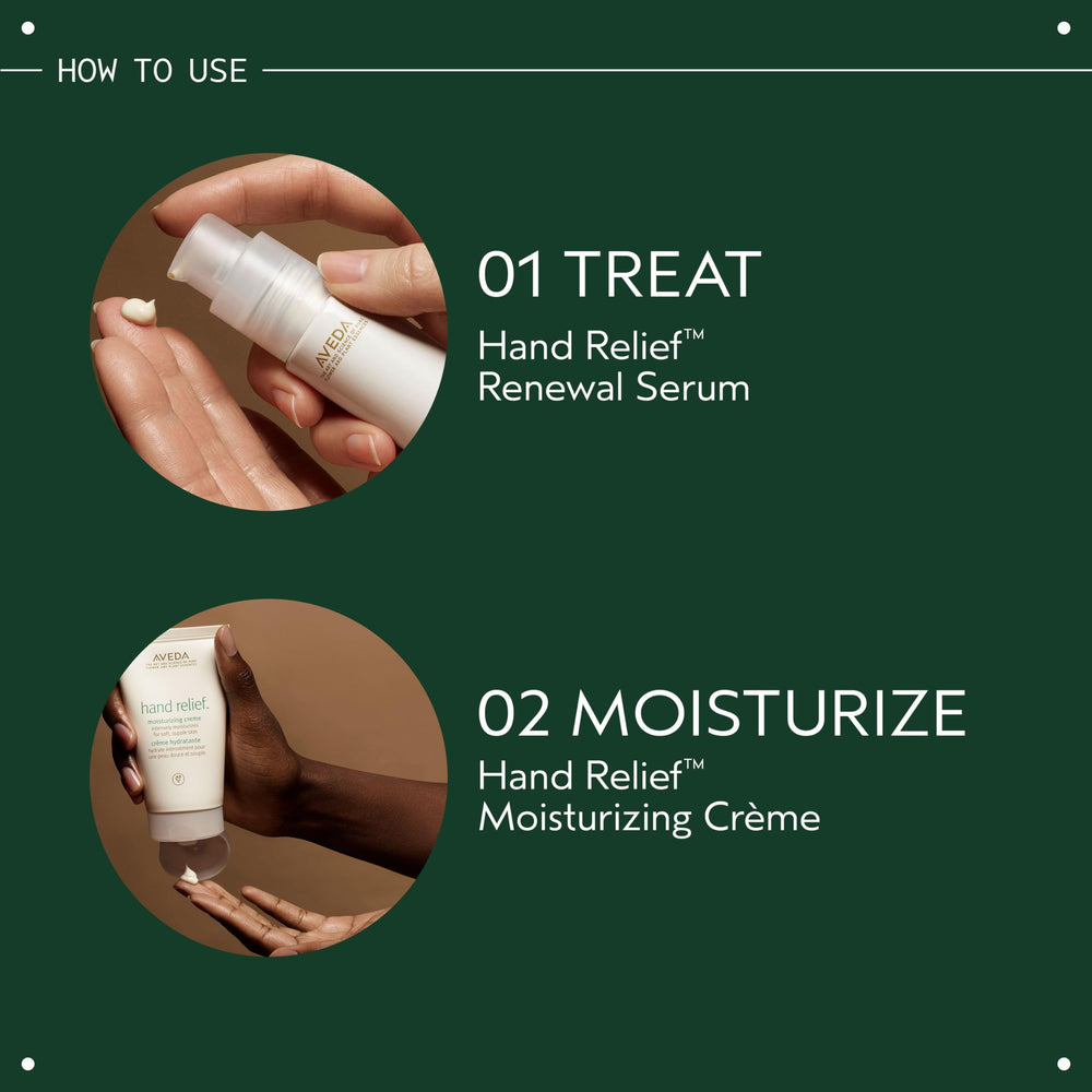 Aveda serum paired with Hand Relief Moisturizing Creme for layered restoration