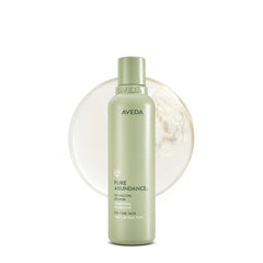 Aveda pure abundance front bottle shows clean branding and volume benefit