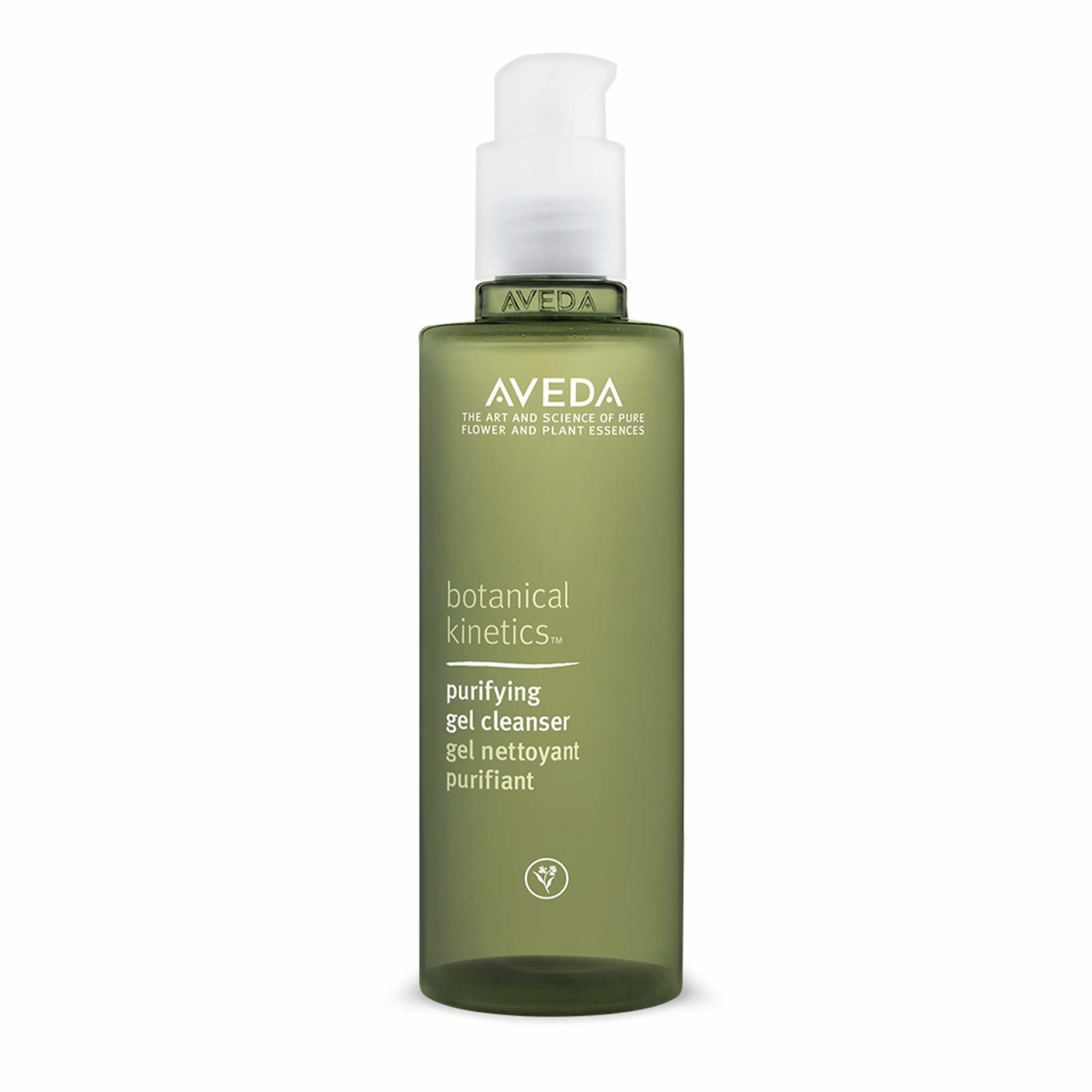 Aveda purifying gel cleanser front bottle shows clean packaging and natural benefit