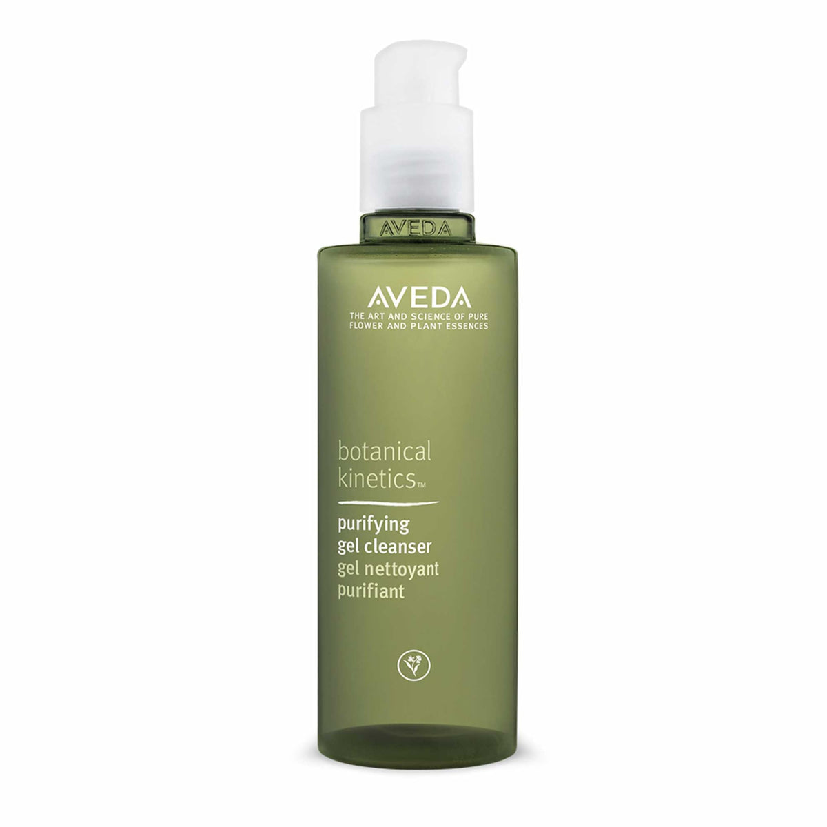 Aveda purifying gel cleanser front bottle shows clean packaging and natural benefit