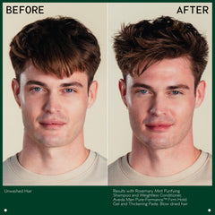 Application of Aveda conditioner in shower showing detangling benefit on wet hair