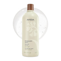 Aveda bottle front view showing label and invigorating rosemary scent