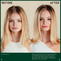Aveda shampoo in hand during shower for refreshing scalp feel