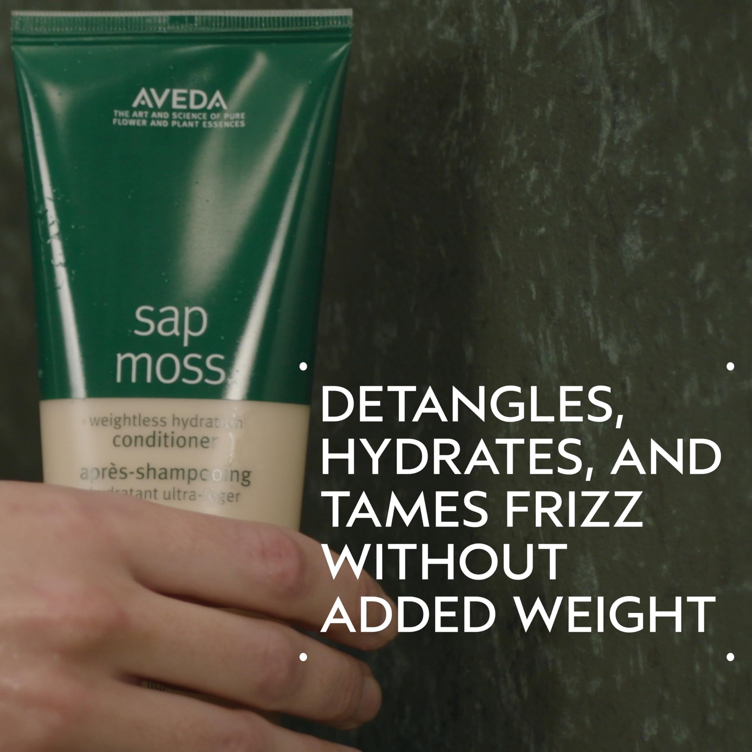 Aveda Sap Moss pump close-up highlighting easy dispensing and control