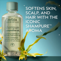 Aveda Shampure close-up dropper releasing oil, precise dosing benefit