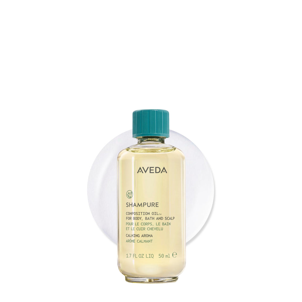Aveda Shampure front bottle showing label and calm packaging benefit