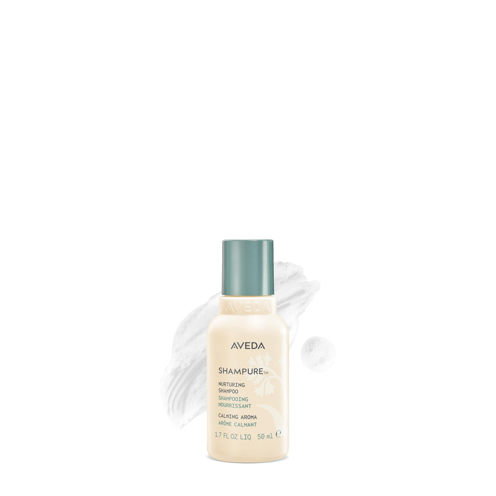 Aveda Shampure front packaging showing bottle and label, calming scent visible
