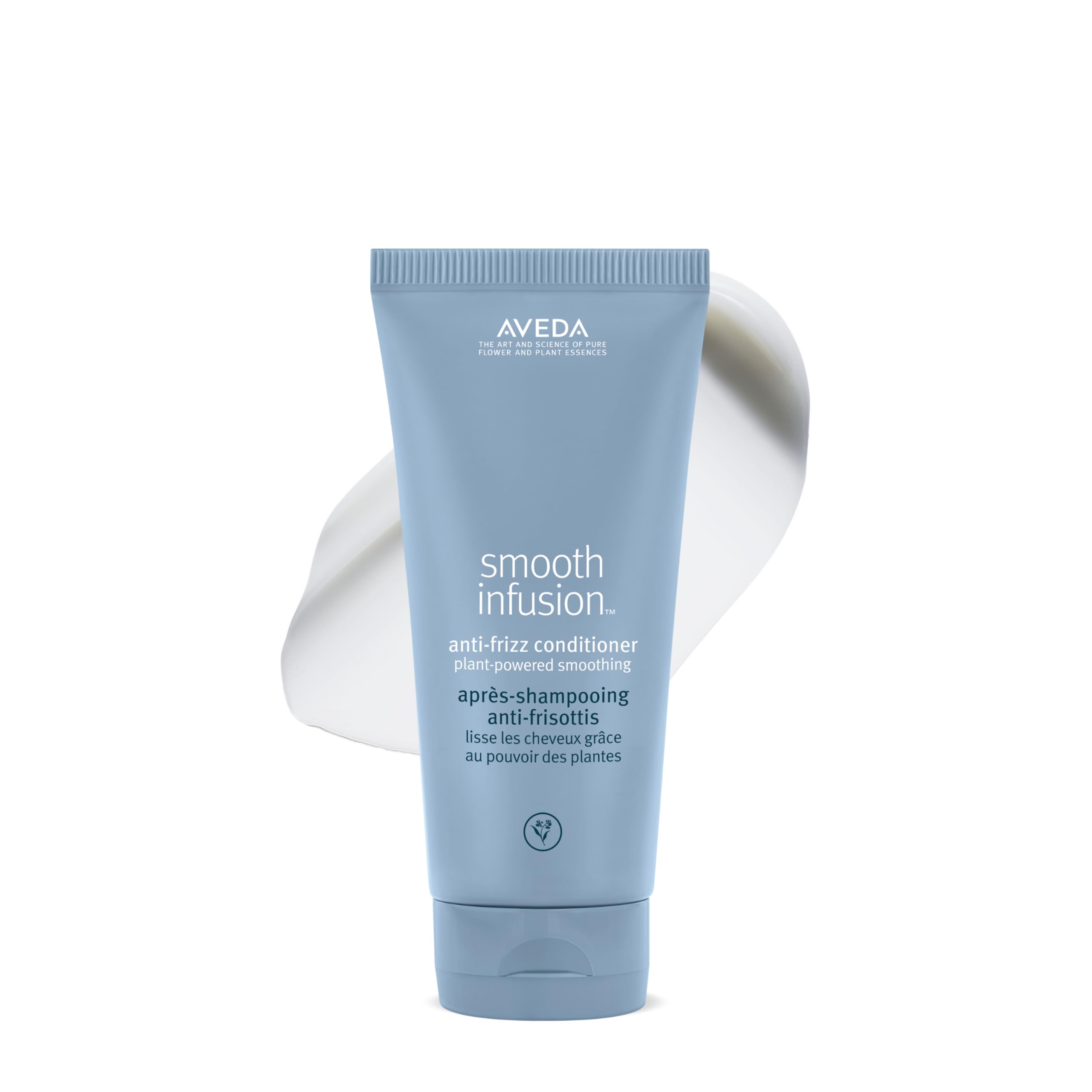 Aveda front packaging shows smooth infusion conditioner and benefits