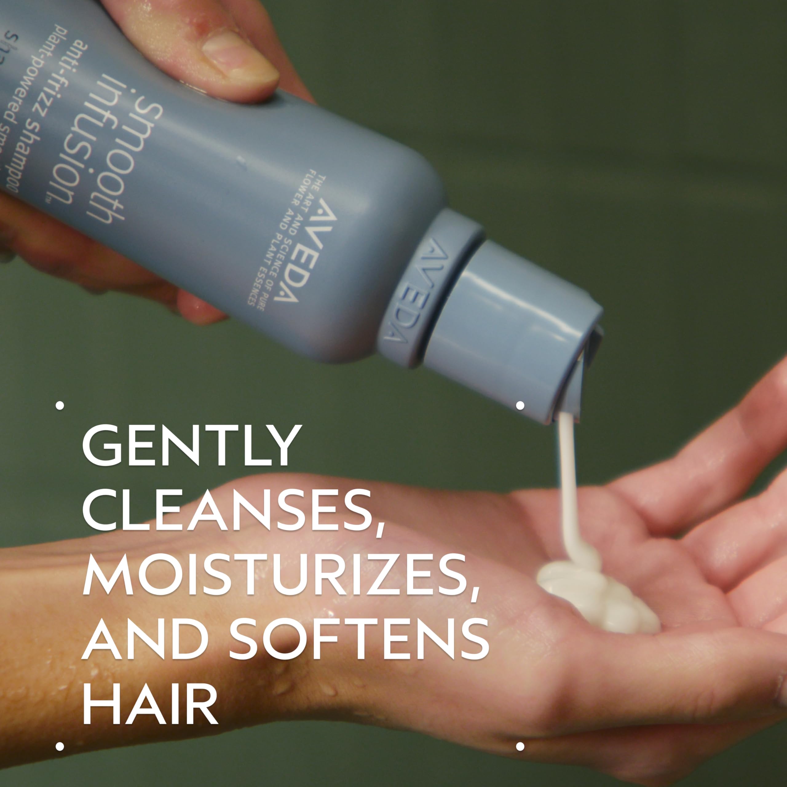 Aveda bottle pump and cap detail highlighting easy dispensing and control