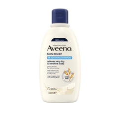 aveeno front packaging showing 300ml bottle and calming label benefit