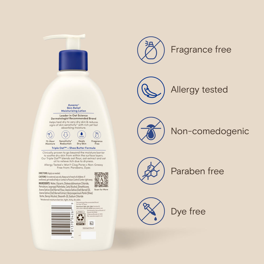 Aveeno lotion after application showing non-greasy absorbed skin