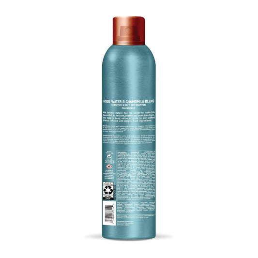 Aveeno spray nozzle detail delivering precise root refresh and quick dry