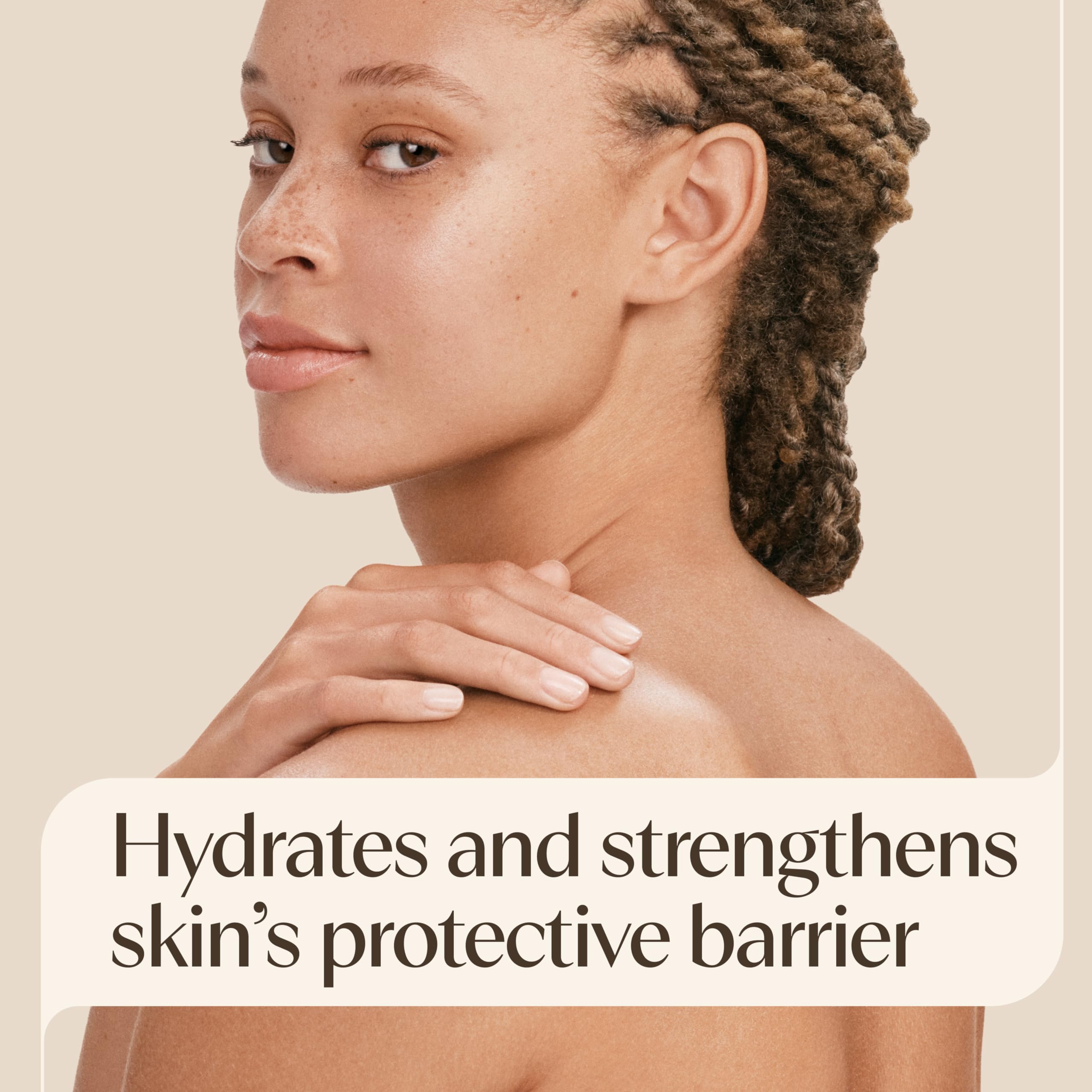 Aveeno applied on arm demonstrating smoother, hydrated skin
