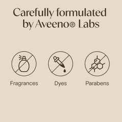 Aveeno applied on model's face showing soothing hydration for sensitive skin