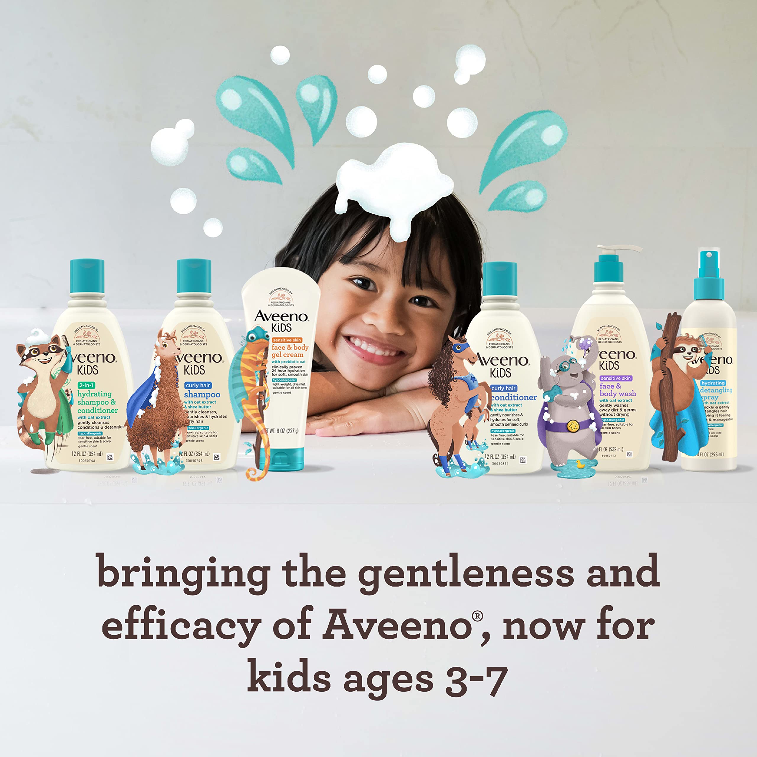 Aveeno Baby bottle label detail showing hypoallergenic and free-from claims