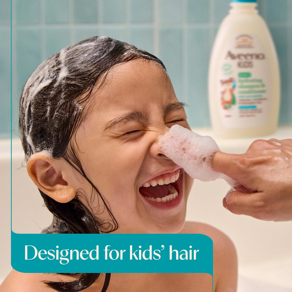 Aveeno Baby oat extract visual emphasizing soothing hydration benefits