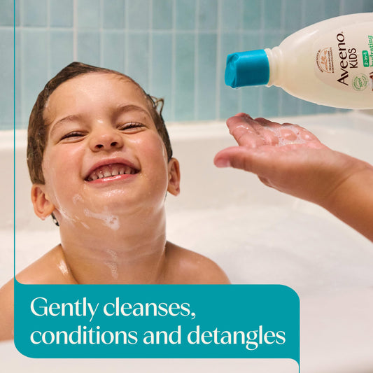 Aveeno Baby pump dispense close-up highlighting easy one-handed use