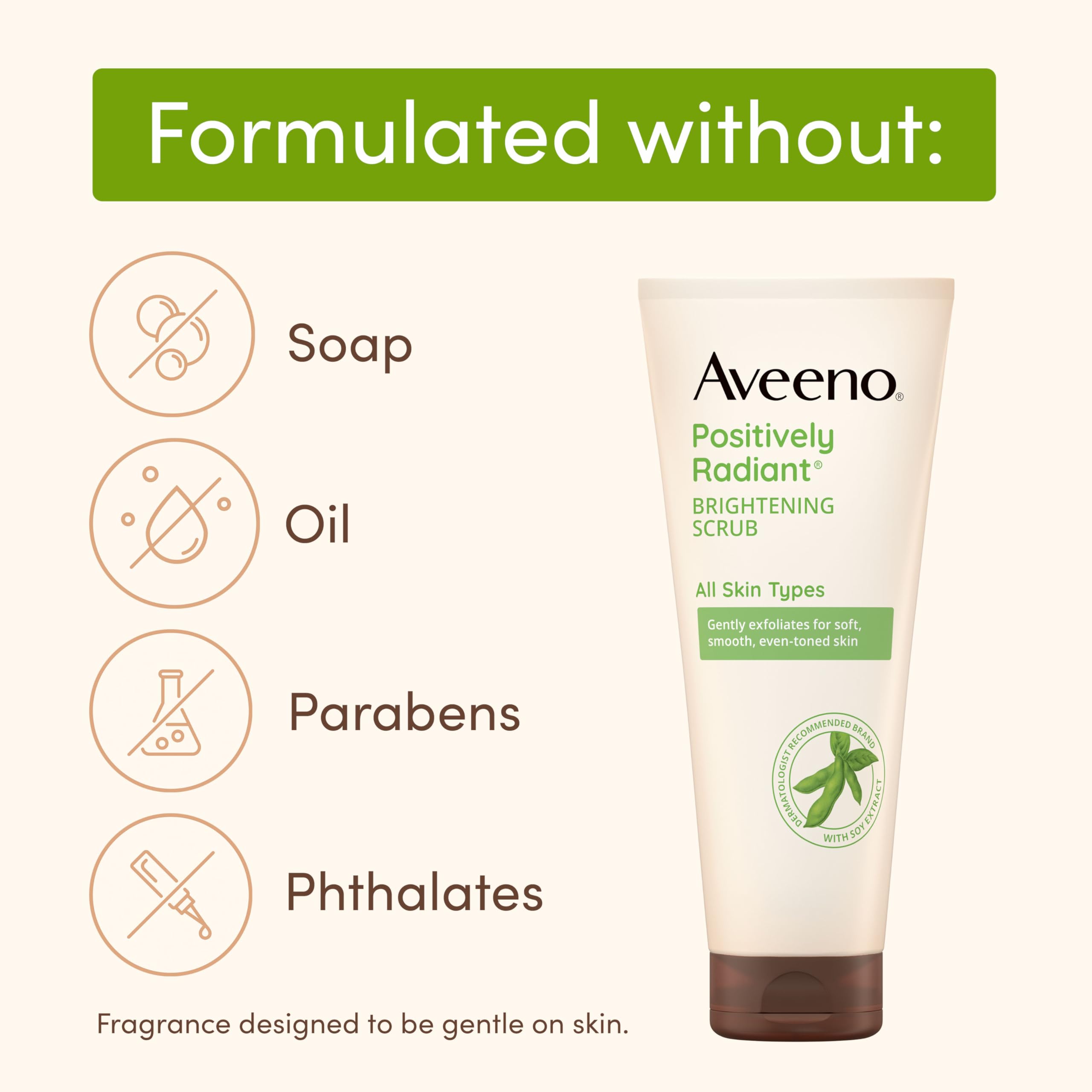 Aveeno back label highlighting hypoallergenic and gentle formulation benefits