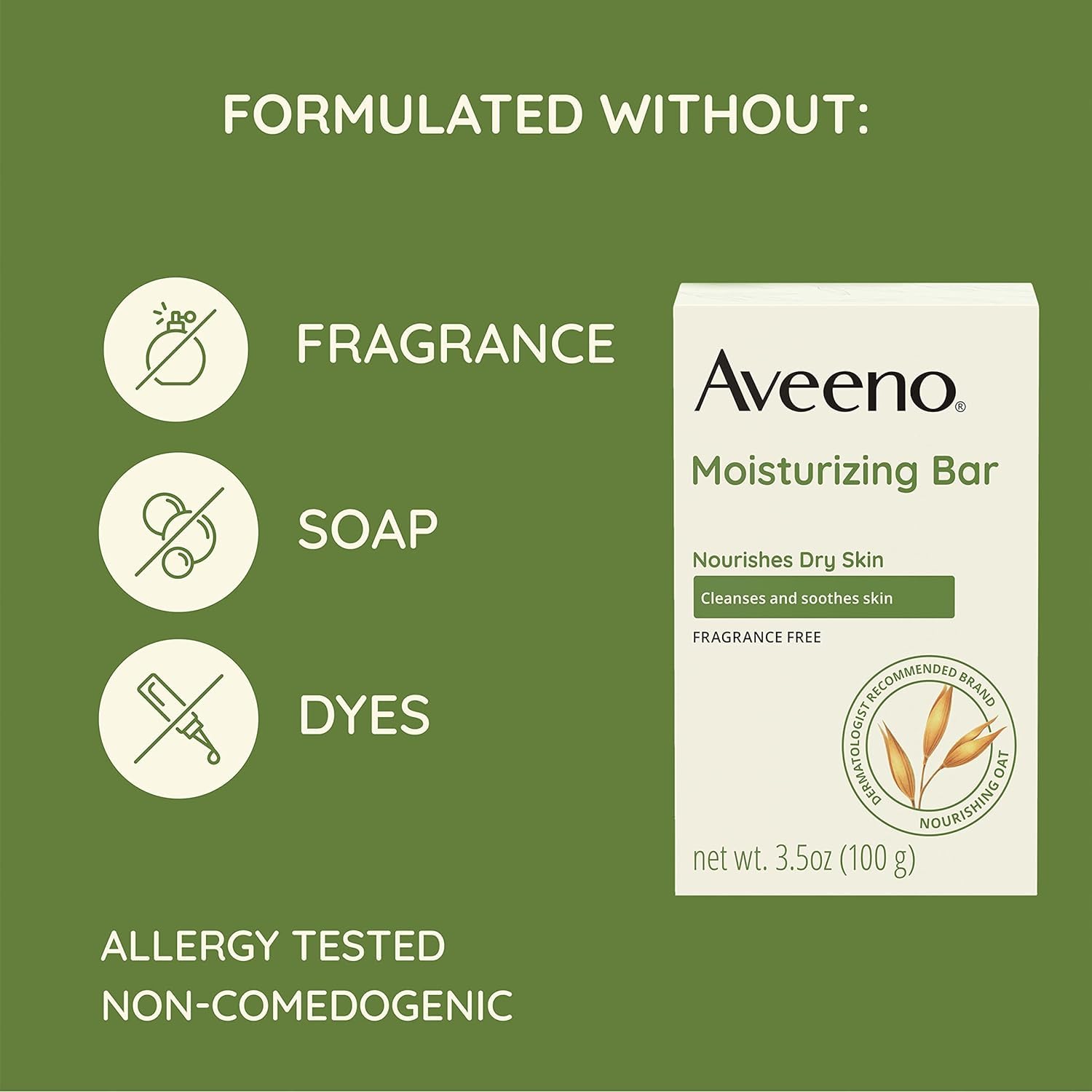 Aveeno moisturizing bar held in hand for scale showing travel-friendly size