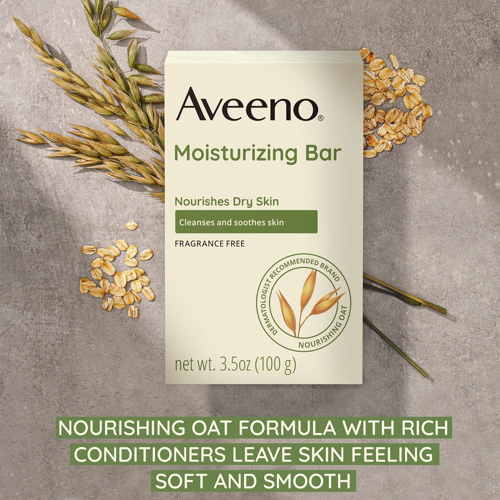 Aveeno bar creating lather on hands demonstrating gentle cleansing benefit