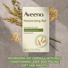 Aveeno bar creating lather on hands demonstrating gentle cleansing benefit