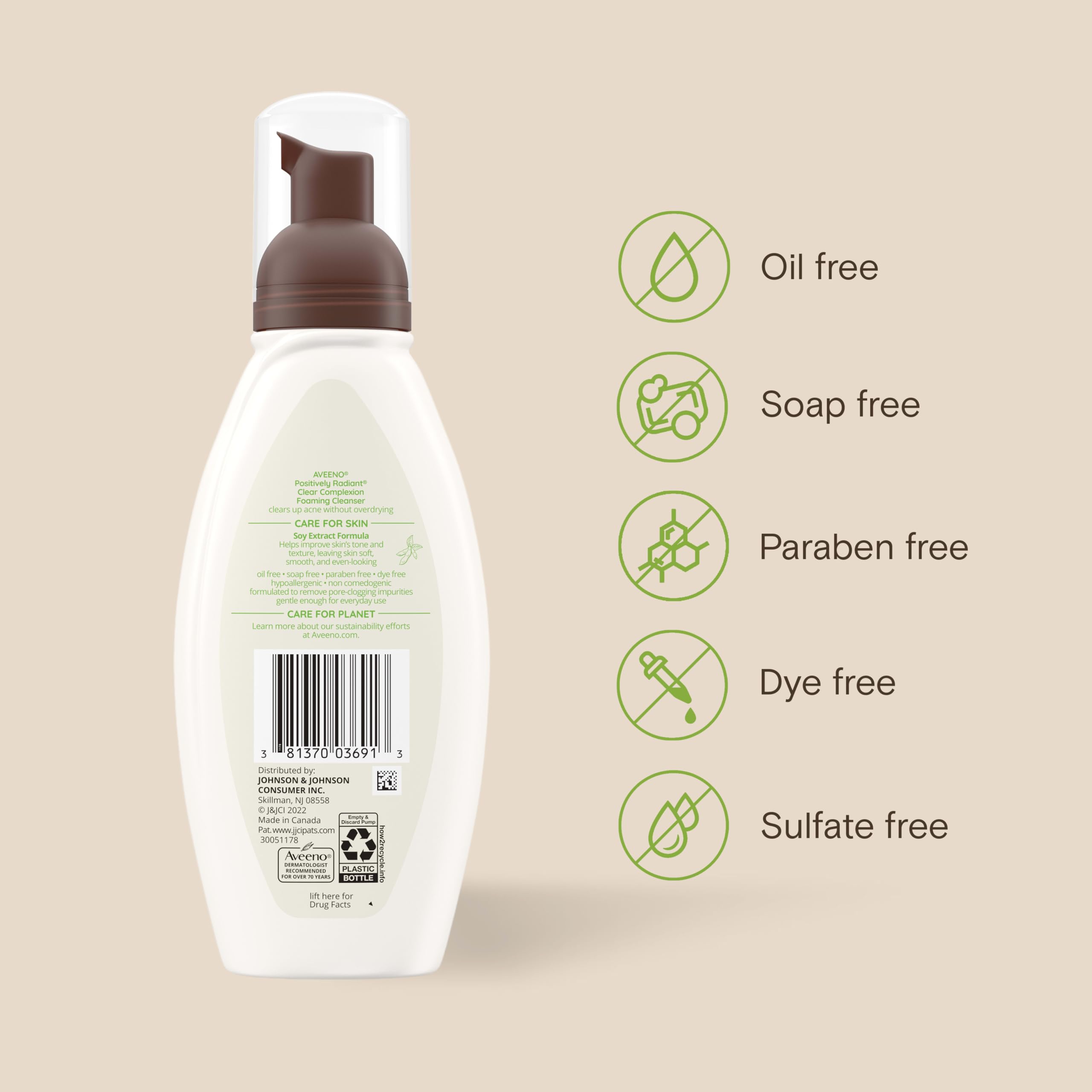 Aveeno before and after texture comparison showing improved skin appearance
