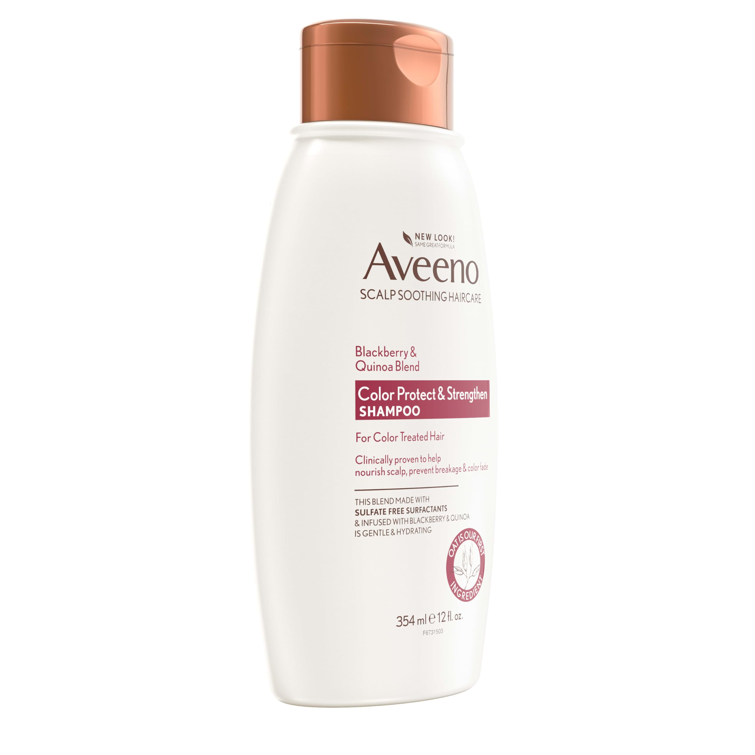 Aveeno bottle placed in shower showing in-use convenience and hydration