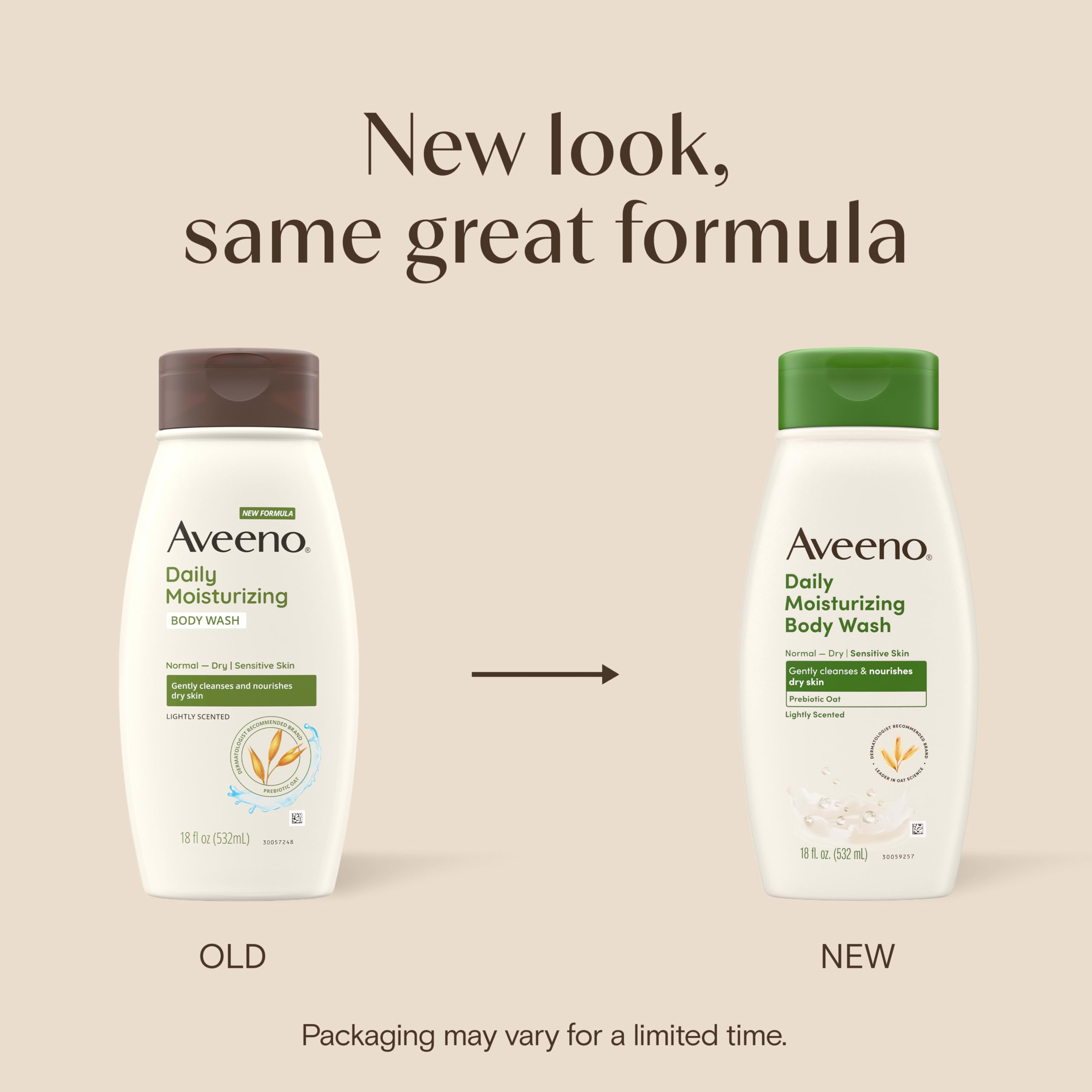 Aveeno pump dispenser top demonstrating easy, one-handed dispensing