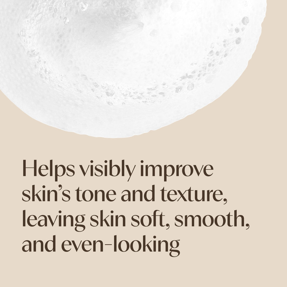 Aveeno bottle next to hand showing 6 fl oz size and portability benefit