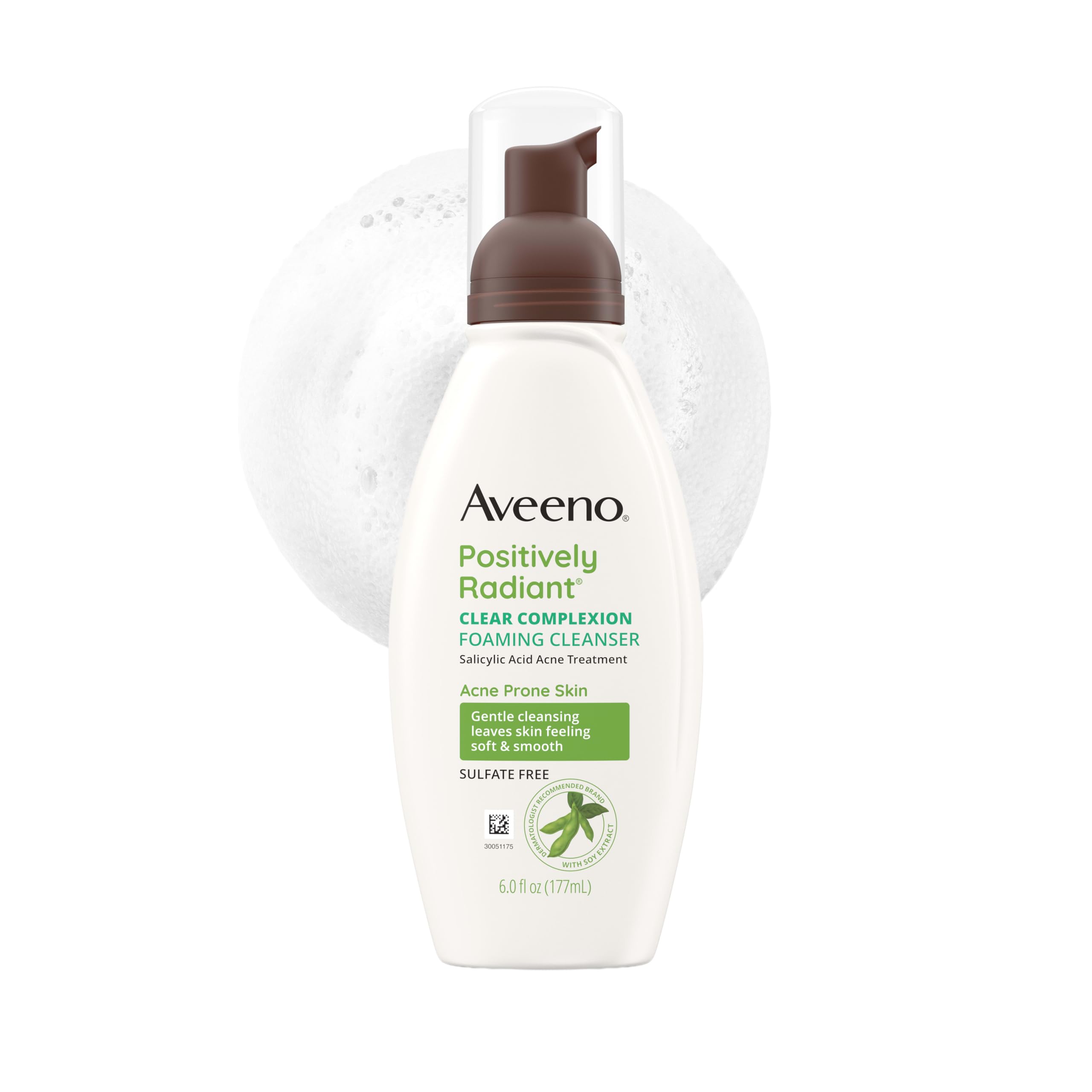 Aveeno front packaging showing product and benefits for clearer skin