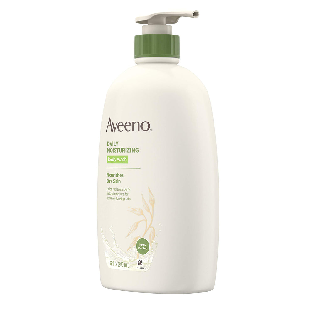 Aveeno label close-up highlighting oat ingredient and soothing benefit