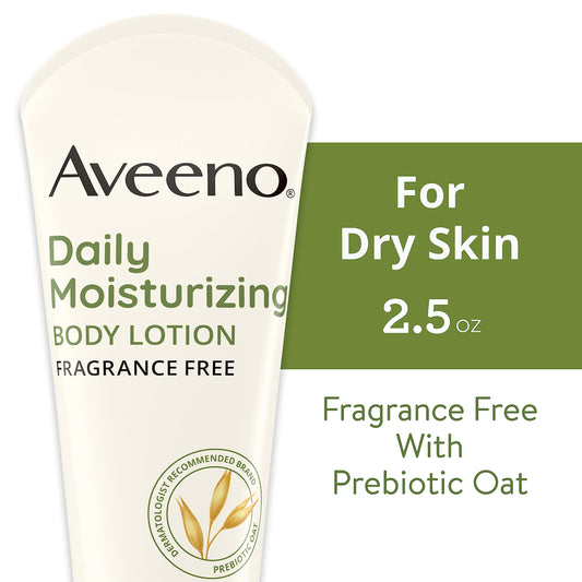 Aveeno daily moisturizing lotion pump closeup showing texture and easy application benefit