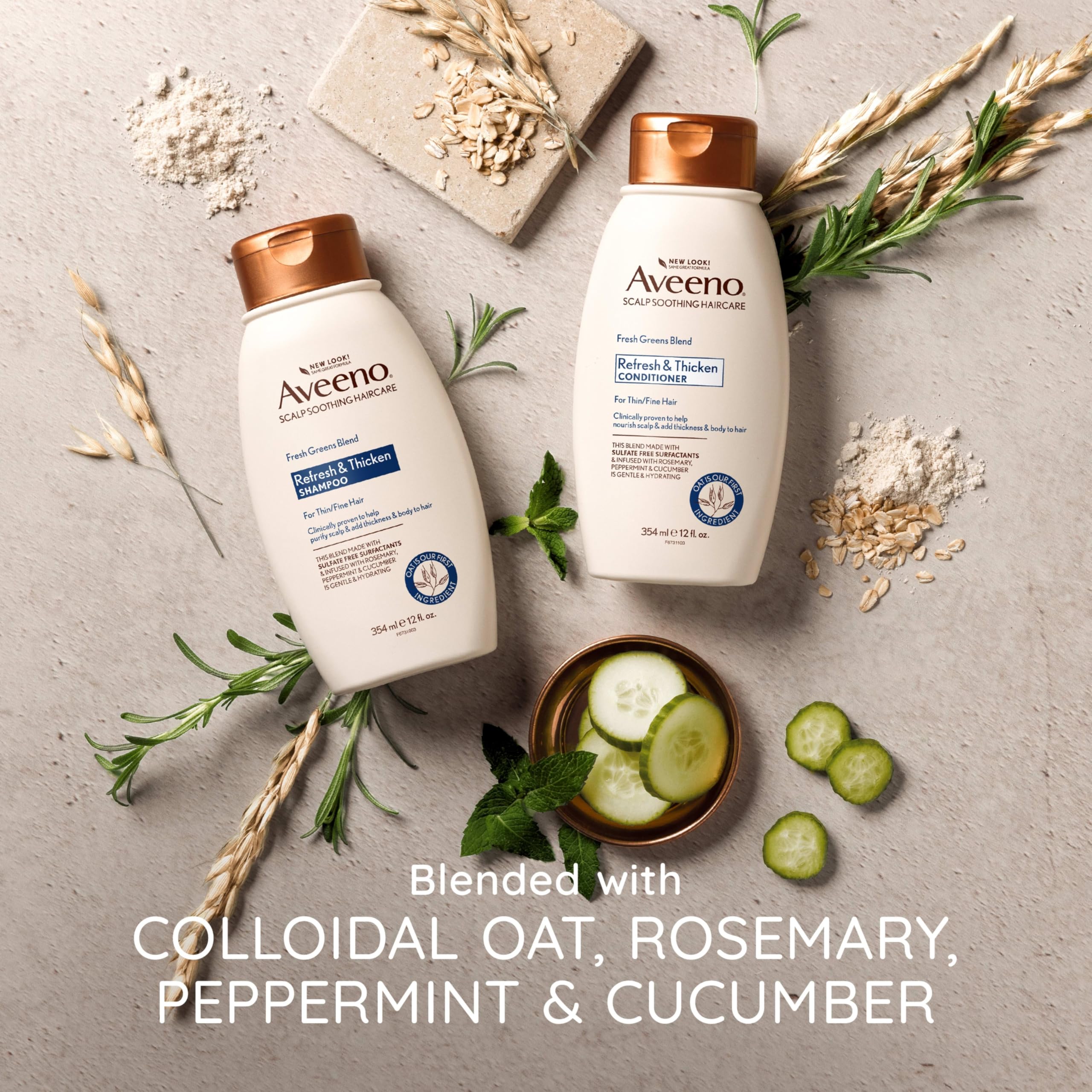 Aveeno bottle staged in bathroom illustrating easy everyday use
