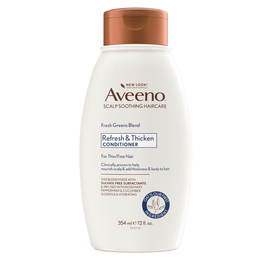 Aveeno bottle front packaging showing label and benefits