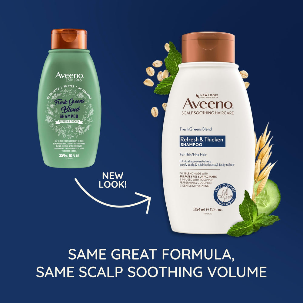 Aveeno label close-up highlighting ingredients and clean formula benefits