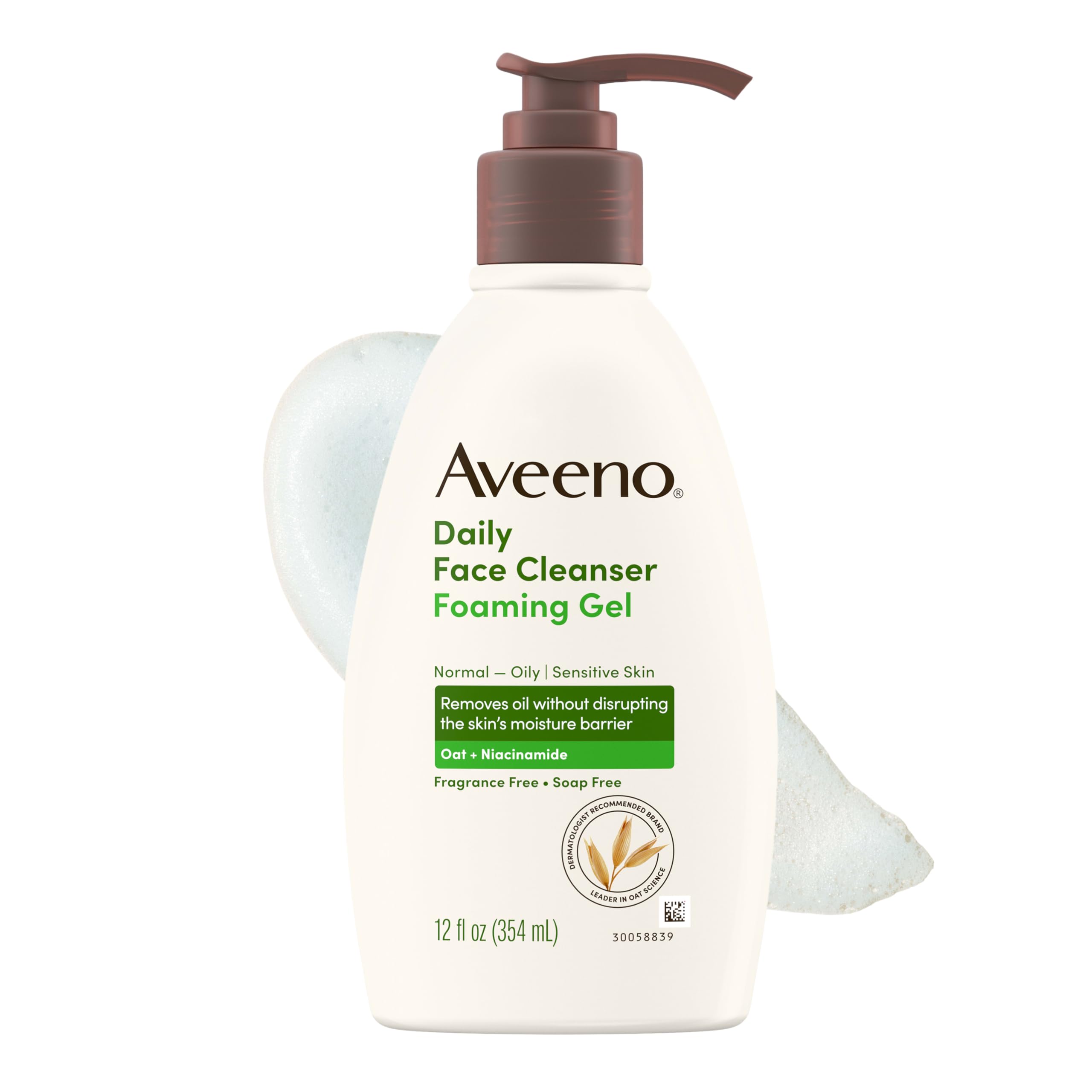 Aveeno front bottle showing label and size for easy identification and trust