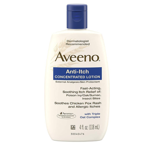 Aveeno front label of 4 fl oz tube showing product name and benefits