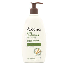 Aveeno front packaging 18 oz bottle showing label and brand for trusted hydration