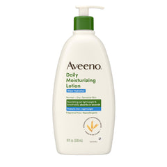Aveeno front packaging 18 fl oz showing bottle and branding for daily hydration